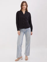 Women Shirt Black Regular Fit