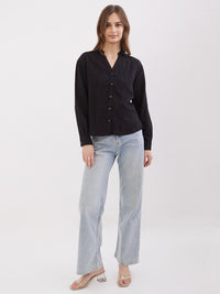 Women Shirt Black Regular Fit