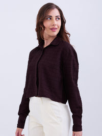 Women Shirt Brown Loose Fit