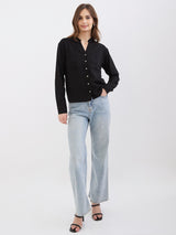Women Shirt Black Loose Fit