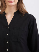Women Shirt Black Loose Fit