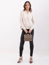 Women Shirt Beige Loose Fit