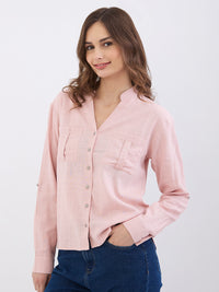 Women Shirt Pink Loose Fit