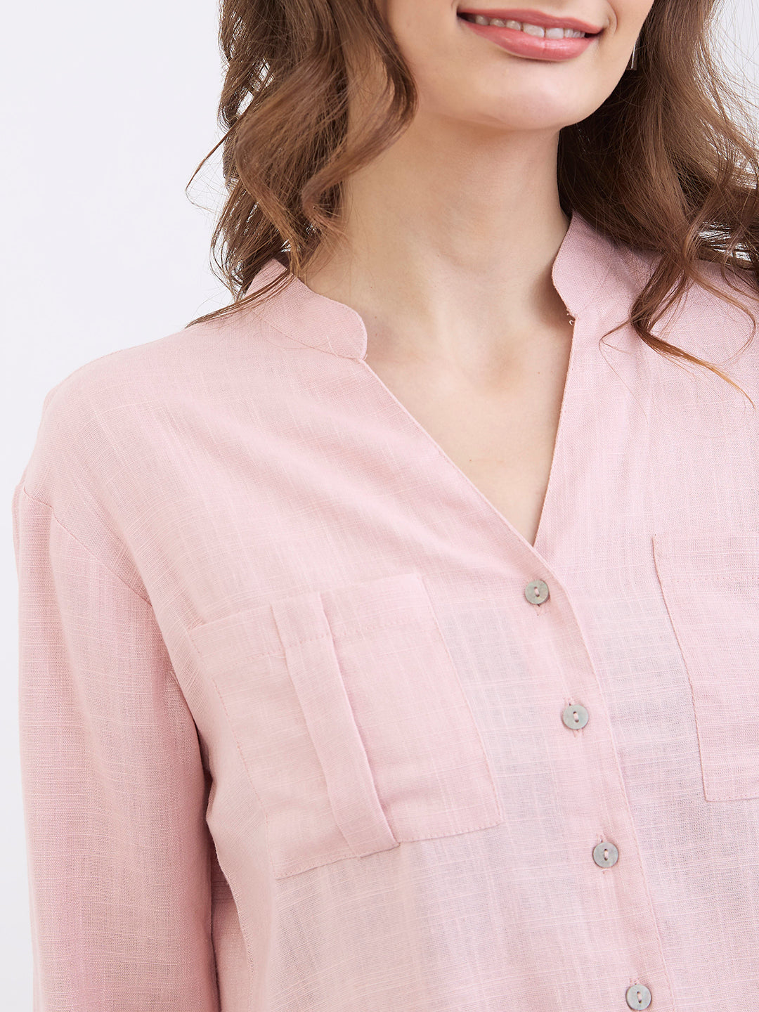 Spykar Pink Loose Fit Casual Shirts For Women