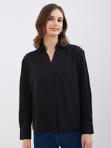 Women Shirt Black Regular Fit
