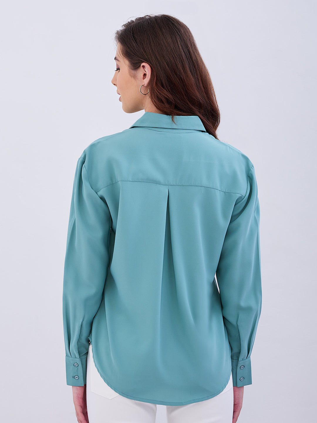 Spykar Olive Regular Fit Casual Shirts For Women