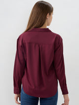 Women Shirt Wine Regular Fit