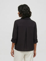 Women Shirt Solid Black Regular Fit