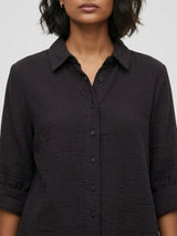 Women Shirt Solid Black Regular Fit