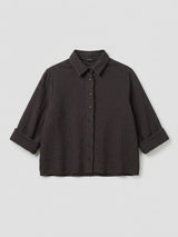 Women Shirt Solid Black Regular Fit