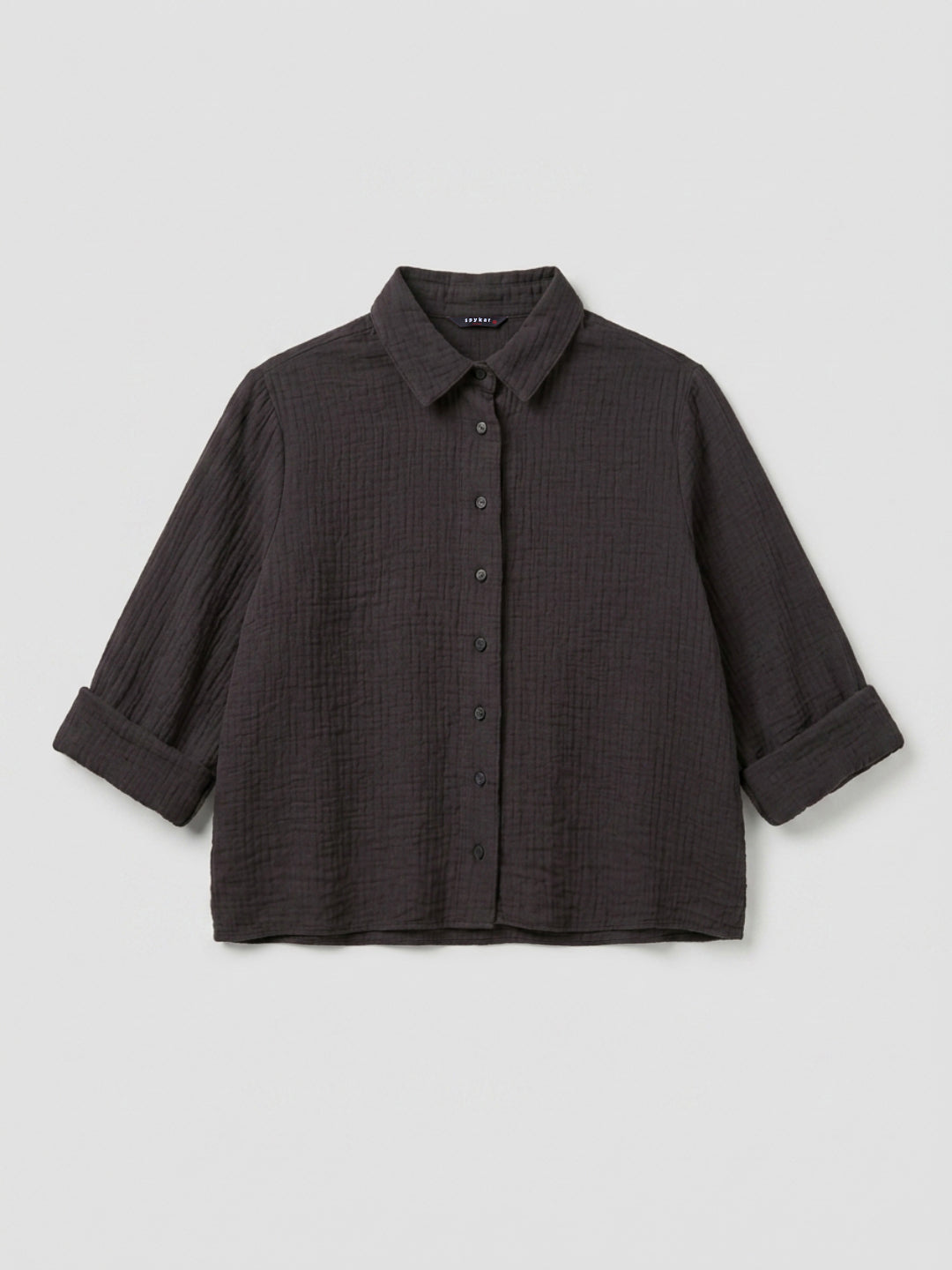 Women Shirt Solid Black Regular Fit