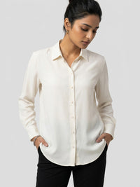 Women Shirt Solid White Regular Fit