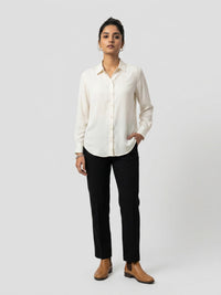 Women Shirt Solid White Regular Fit