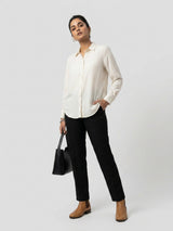 Women Shirt Solid White Regular Fit