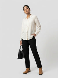 Women Shirt Solid White Regular Fit