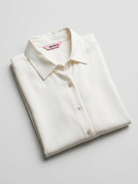 Women Shirt Solid White Regular Fit