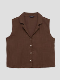Women Shirt Solid Brown Regular Fit