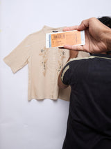Women Shirt Solid Beige Regular Fit