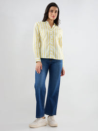 Women Shirt Solid Yellow Regular Fit