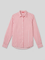 Women Shirt Stripe Red Regular Fit