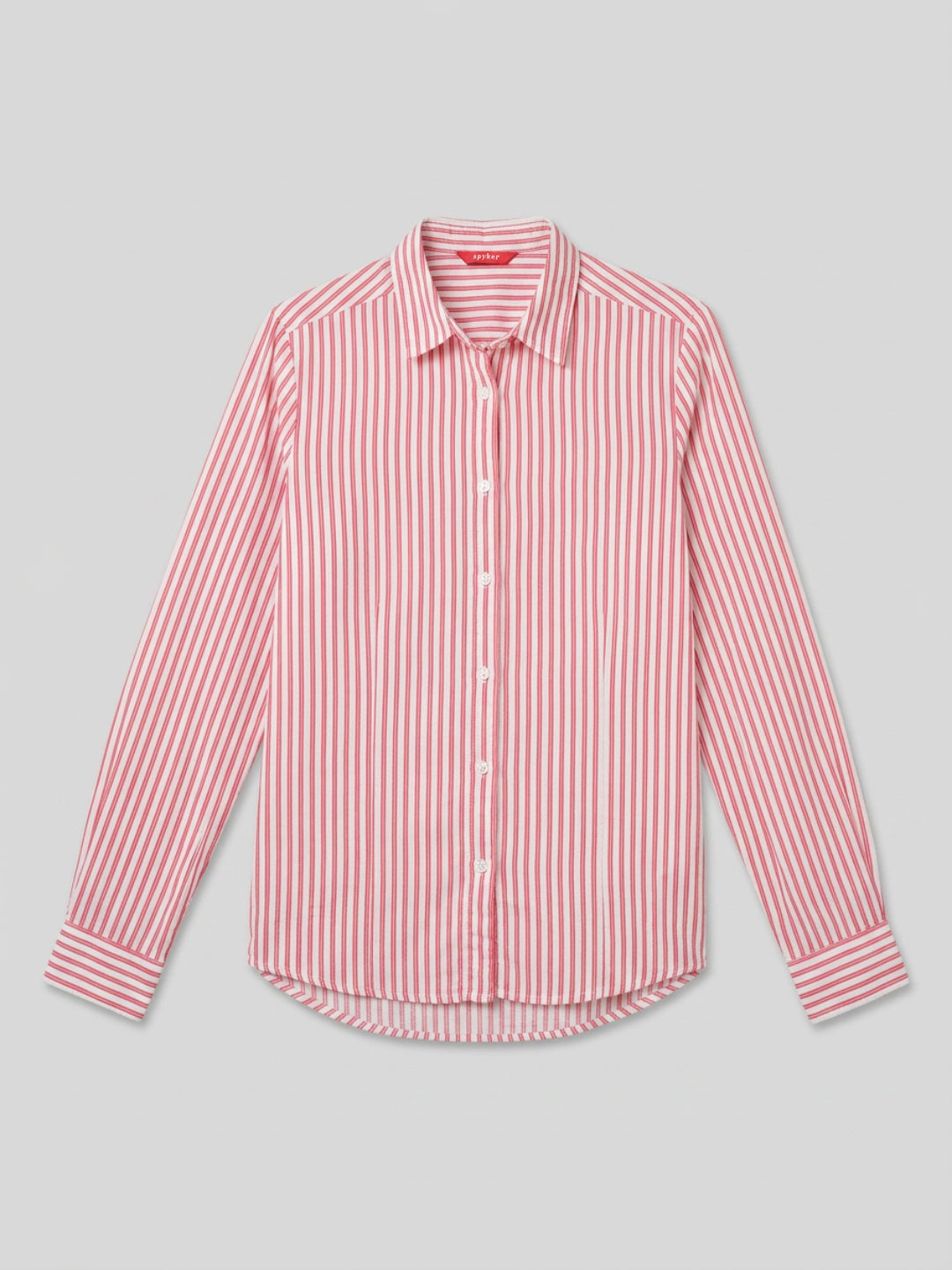 Women Shirt Stripe Red Regular Fit