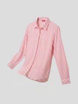 Women Shirt Stripe Red Regular Fit