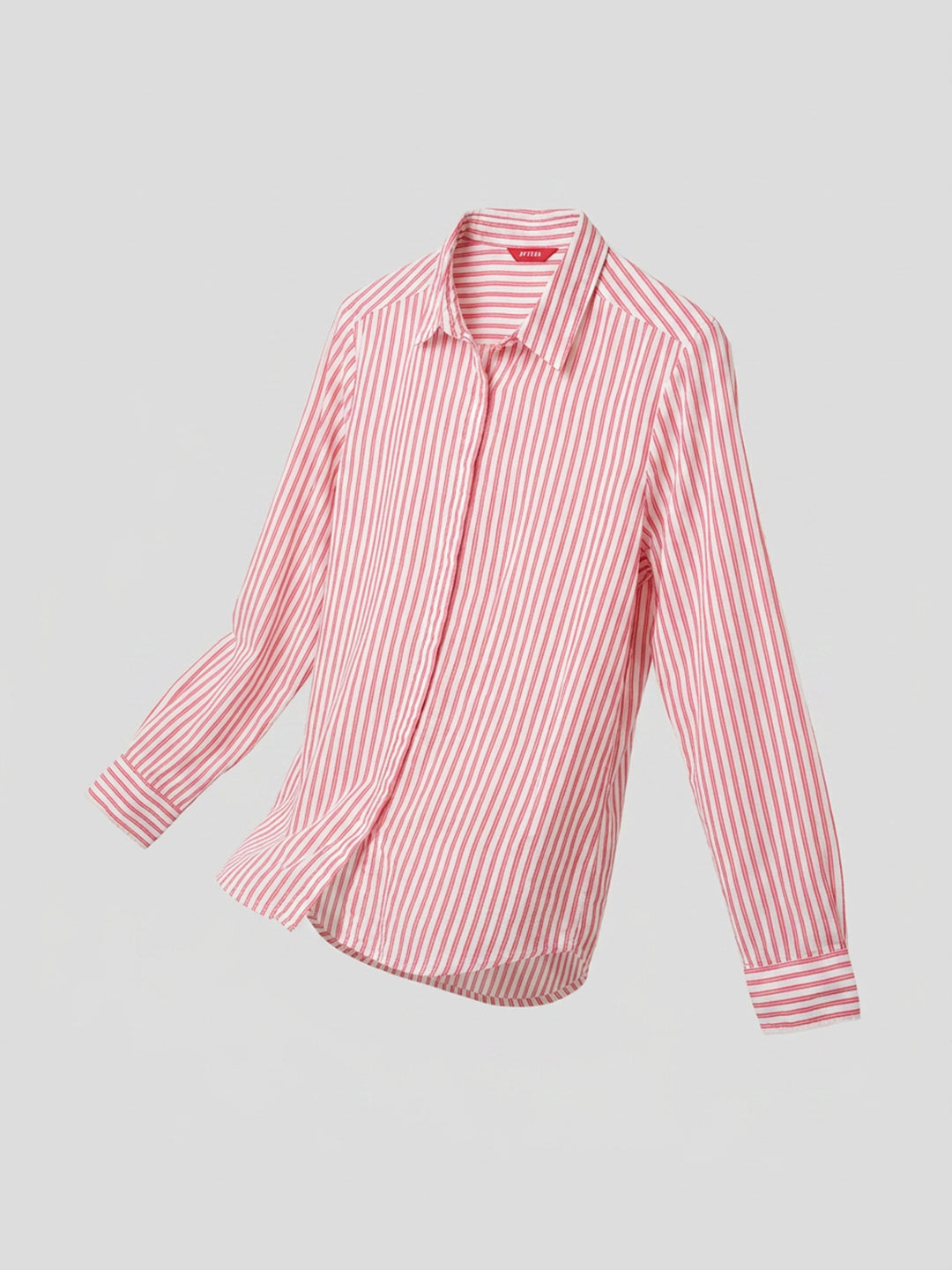 Women Shirt Stripe Red Regular Fit
