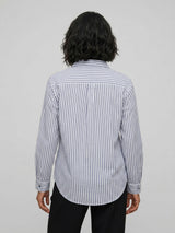 Women Shirt Stripe Navy Blue Regular Fit