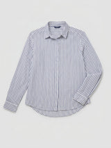 Women Shirt Stripe Navy Blue Regular Fit