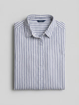 Women Shirt Stripe Navy Blue Regular Fit