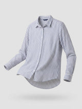 Women Shirt Stripe Navy Blue Regular Fit