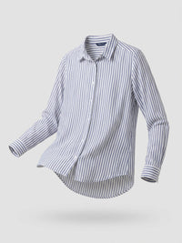 Women Shirt Stripe Navy Blue Regular Fit