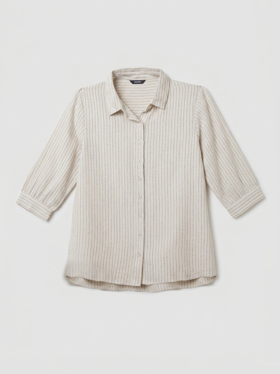 Women Shirt Stripe White Relaxed Fit
