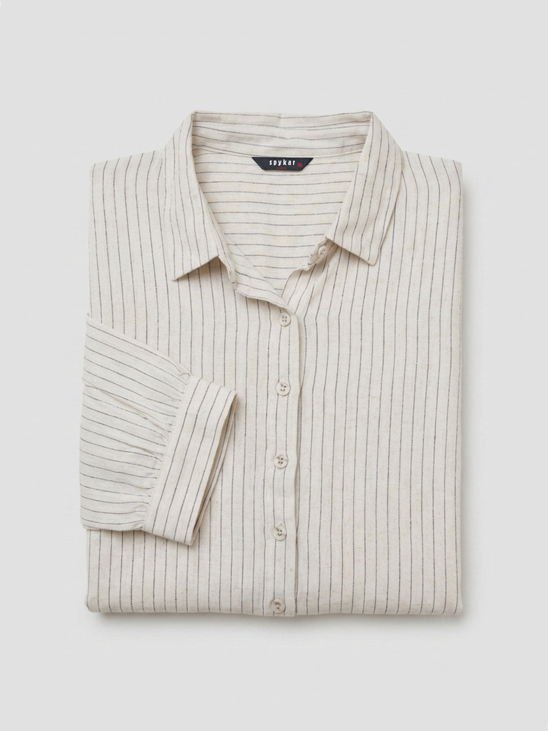 Women Shirt Stripe White Relaxed Fit