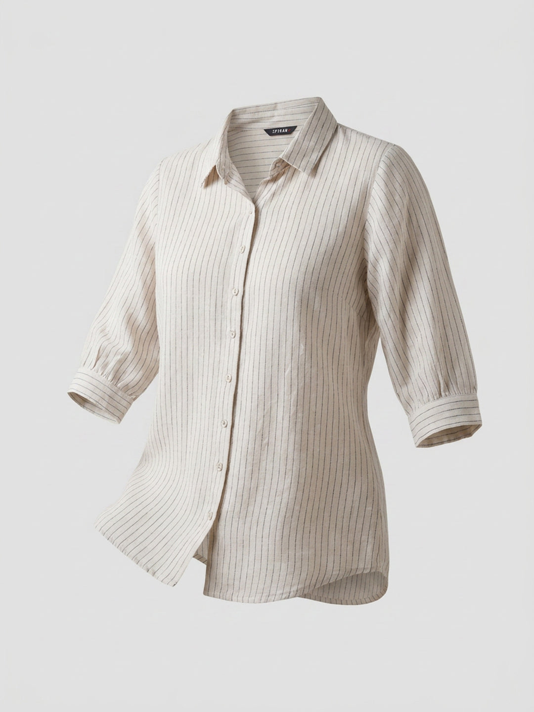 Women Shirt Stripe White Relaxed Fit