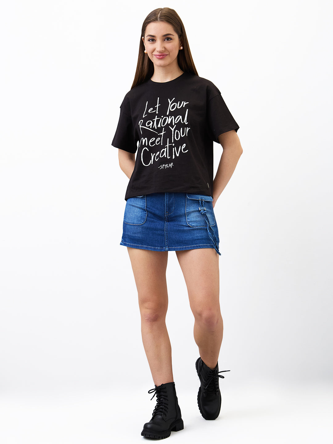 Spykar Blue Regular Fit Shorts For Women