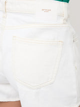 Women Shorts Relaxed Fit White High Rise
