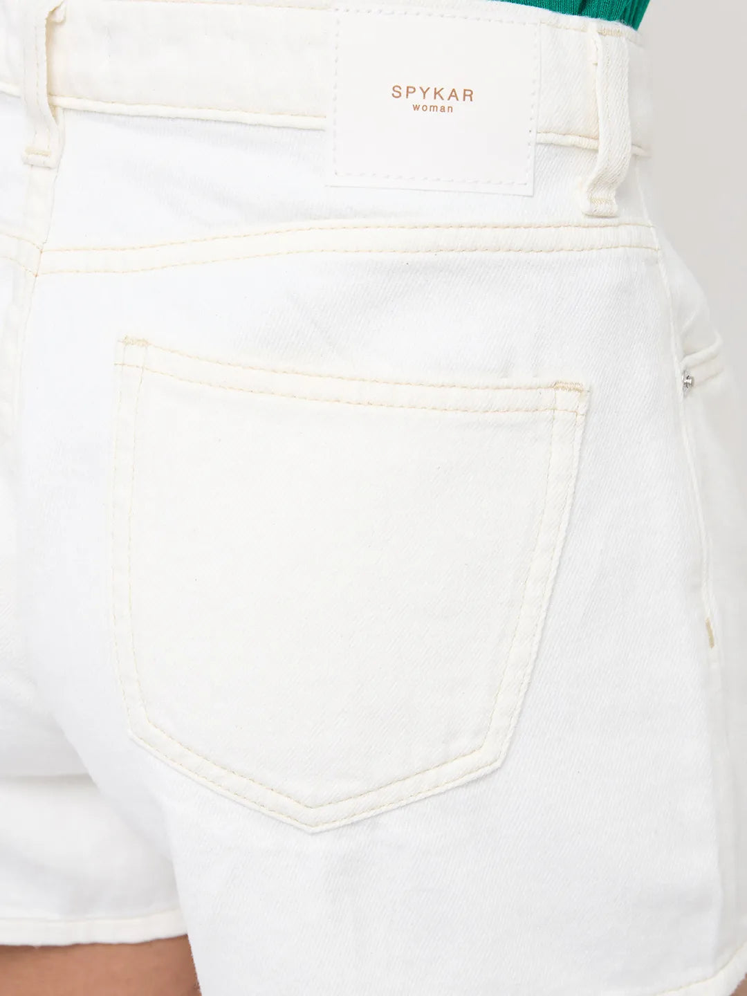 Women Shorts Relaxed Fit White High Rise