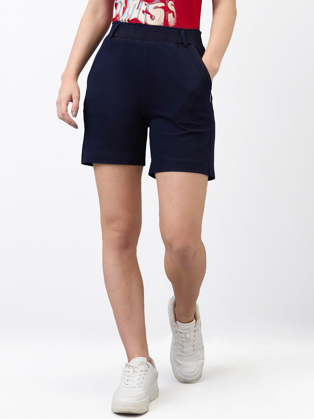 Spykar Blue Regular Fit Shorts For Women