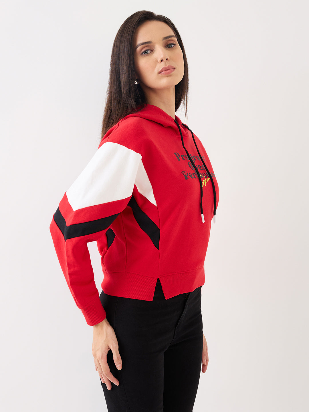 Spykar Crimson Red Comfort Fit Casual Sweatshirts For Women