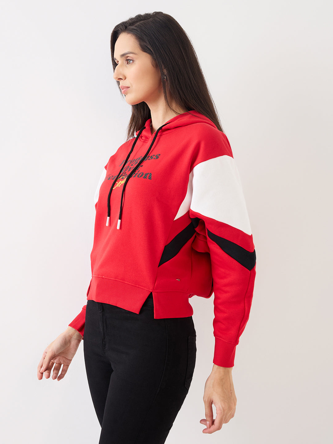Spykar Crimson Red Comfort Fit Casual Sweatshirts For Women