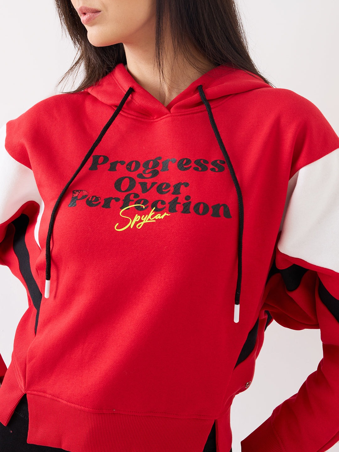 Spykar Crimson Red Comfort Fit Casual Sweatshirts For Women