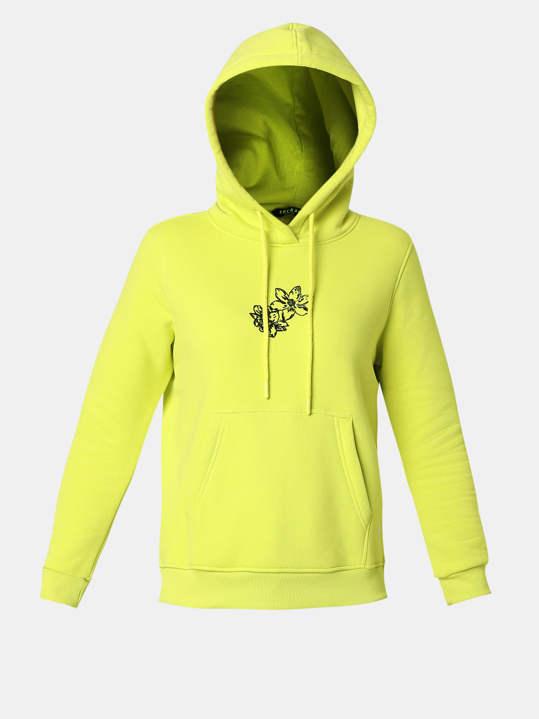 Spykar Bitter Lemon Regular Fit Full Sleeves Sweatshirt For Women