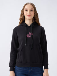 Women Sweatshirt Black Regular Fit
