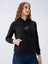Women Sweatshirt Black Regular Fit