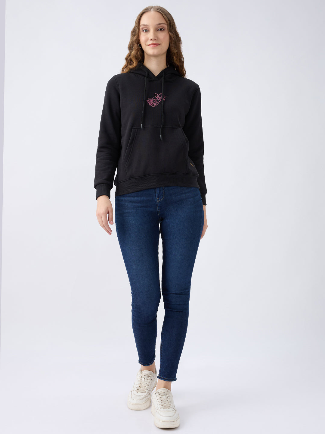 Spykar Black Regular Fit Casual Sweatshirts For Women
