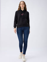 Women Sweatshirt Black Regular Fit