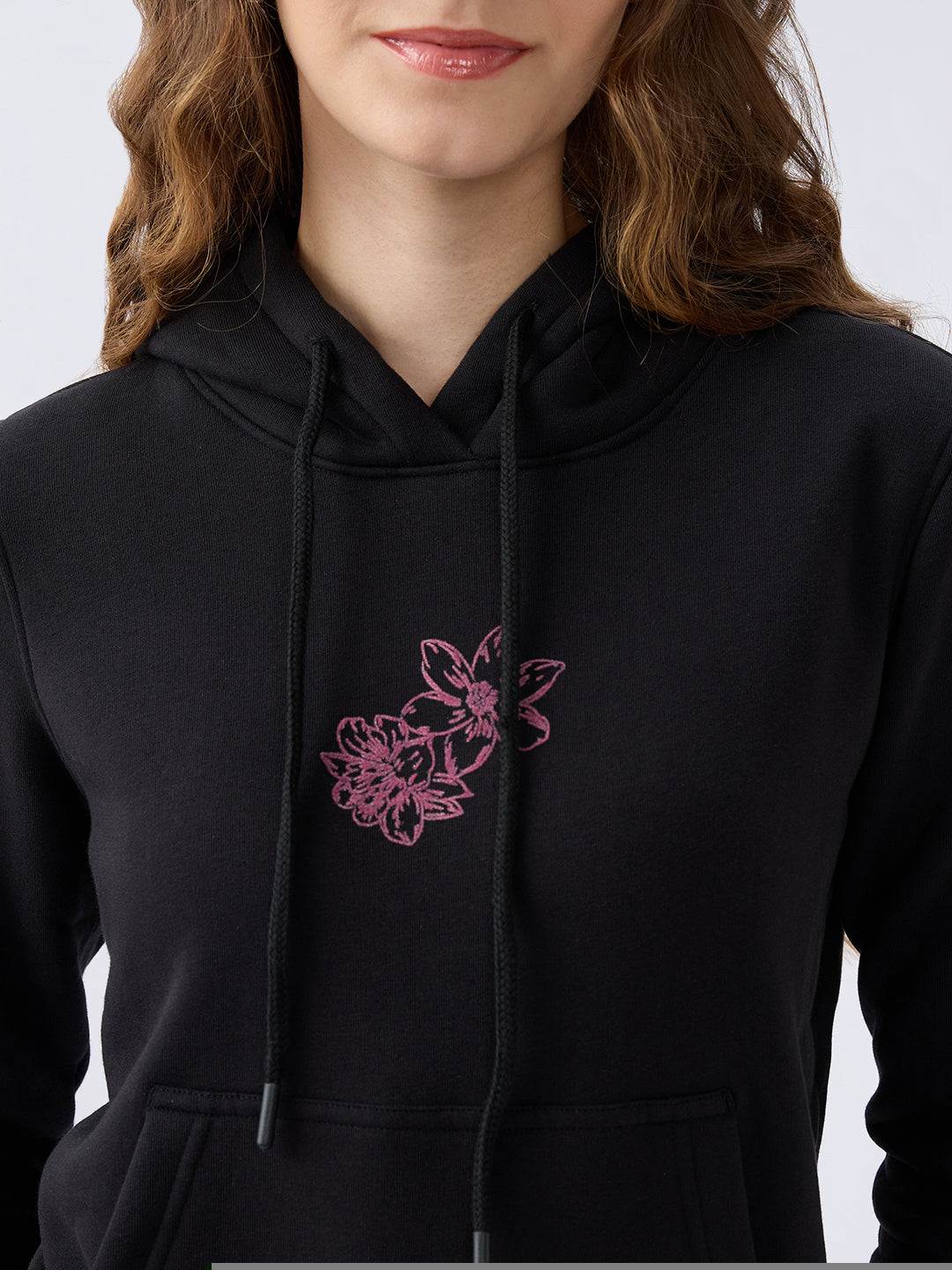 Spykar Black Regular Fit Casual Sweatshirts For Women