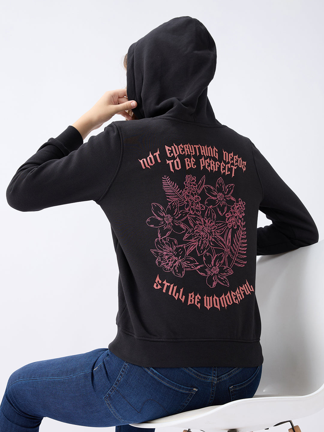 Spykar Black Regular Fit Casual Sweatshirts For Women