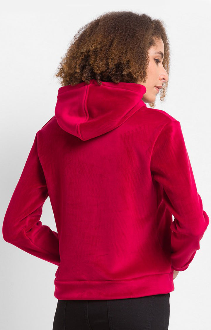 Spykar Wine Red Regular Fit Casual Sweatshirts For Women